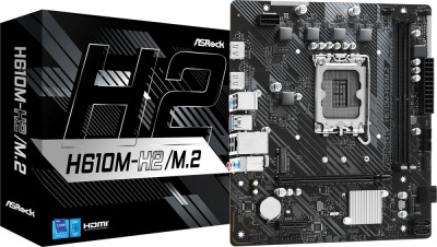 ����������� ����� ASRock H610M-H2/M.2, Socket LGA 1700, Intel H610, mATX, Ret