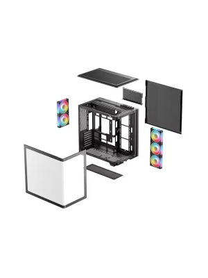 ������ Deepcool CG590U 5F, TG (aquarium), 5x120mm ARGB Fan, mini-ITX, mATX, ATX, ������