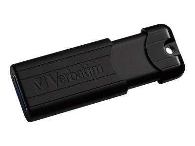 USB   128GB 3.0 Verbatim PINSTRIPE  Flash Drive (Black) (049319)
