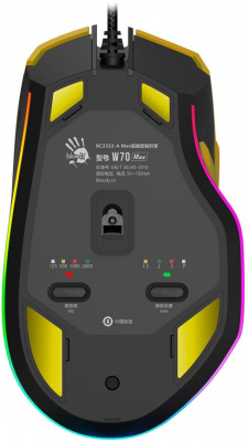 ����  A4Tech Bloody W70 Max Punk Yellow/Black ����������, ���������, 10000 dpi, USB, ����: �����, ������