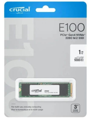 ���������� SSD Crucial E100 1��, M.2 2280, PCIe 4.0 x4, NVMe, M.2 (CT1000E100SSD8)