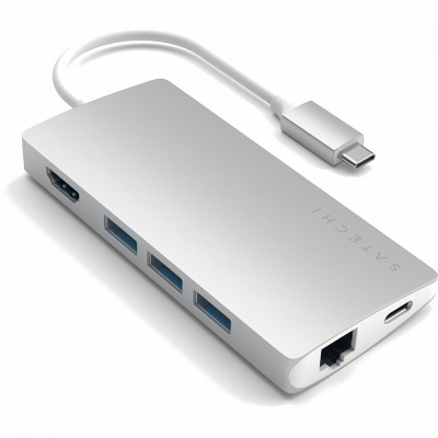 USB- Satechi Aluminum Multi-Port Adapter V2.  USB-C. 3  USB 3.0, 1  4K HDMI, 1  Ethernet RJ-45, SD/micro-SD .  