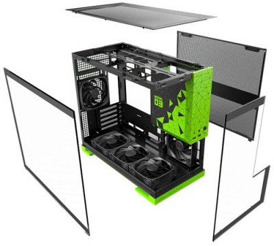 ������ Geometric Future Model 3 Green with fans / mATX / 5x120mm ARGB fans / 1AM3NZGB00110
