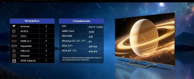 ��������� Skyworth 75" 75X66H Nexo Mini-LED QLED+, 4K Ultra HD, ����� ��, Google TV, ������