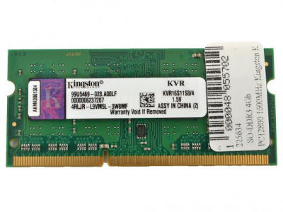     SO-DDR3 4Gb PC12800 1600MHz Kingston KVR16S11S8/4