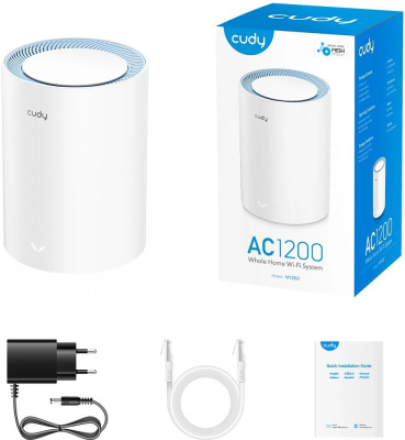 ��������� Mesh ������ CUDY M1200(1-Pack), Wi-Fi 5, AC1200, 2.4/5���, �����