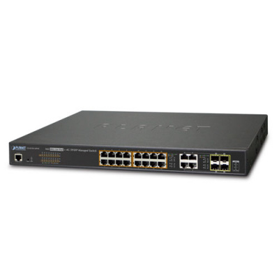 ����������� ���������� PLANET GS-4210-16P4C IPv6/IPv4, 16-Port Managed 802.3at POE+ Gigabit Ethernet Switch + 4-Port Gigabit Combo TP/SFP (220W)