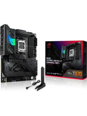 ����������� ����� ASUS ROG STRIX X870-F GAMING WIFI, AM5, X870, 4*DDR5, 2*SATA, 4*M.2, 9*USB 3.2, 2*USB4, Type-C, 3*PCIx16, DP+HDMI, ATX