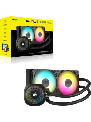 ������� ����������� ���������� Corsair NAUTILUS 240 ARGB (240mm, Black, ARGB/ Fans: 2x120mm, 74.37CFM, 34dBA, 2100RPM/ S: 1851, 1700, AM5, AM4)
