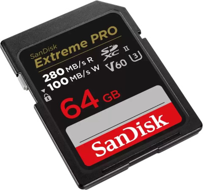����� ������ SanDisk Extreme PRO 64GB V60 UHS-II SD Card. ����: �����-�������