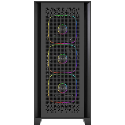 ������ Powercase ByteFlow Pro ARGB, Black, Tempered Glass, Type-C, 4x 120�� ARGB PWM Fans, ������, E-ATX  (CH9GPB-A4)