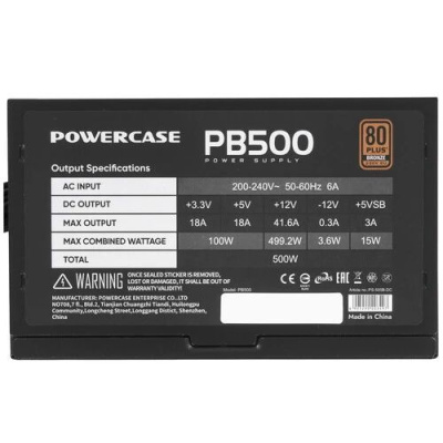 ���� ������� Powercase PB500 (80 Plus Bronze, ATX 2.31, 500W, APFC, DC-DC, 120mm Fan) / PS-500B-DC