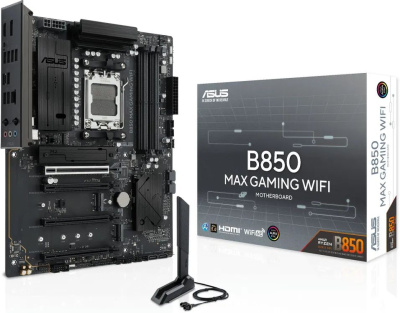 ����������� ����� ASUS B850 MAX GAMING WIFI, SocketAM5, AMD B850, ATX, Ret
