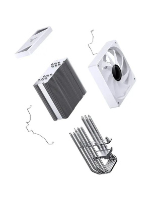 ����� JONSBO CR-1000 V3 PRO Color White LGA1851/1700/1200/115X/AM5/AM4 (TDP 230W, PWM, 120mm Dynamic Multi-Color LED Fan, 6 �������� ������, �����, 4-pin) Retail