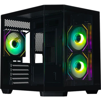 ������ XASTRA QT400M 3ARGB-C6-AC Black mATX/Aquarium/Screewless/3x120mm ARGB PWM FM fans/Argb+PWM HUB 6port/Type-C+USB3.0 (1 USB3.0 ������)/QT400M-3FM12A-C6-AC