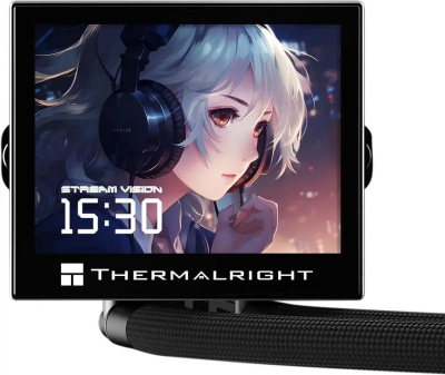 ������� �������� ���������� Thermalright Stream Vision 360 Soc-AM5/AM4/1200/1700/1851 ������ 4-pin LCD Ret (S-VISION-360-BL)