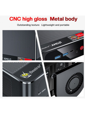 ����-�� Beelink SER5, AMD Ryzen 5 5500U/16 �� DDR4/500 �� SSD/AMD Radeon Graphics/��� ��, ������ (BL/SER5/5500U/16G/500G/2,5G*1/Black)