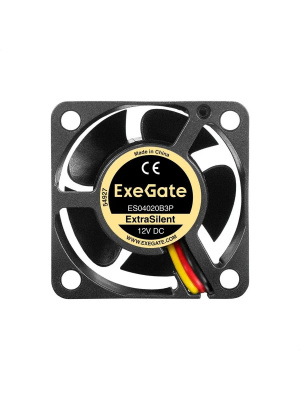Exegate EX297015RUS ���������� 12� DC ExeGate ExtraSilent ES04020B3P (40x40x20 ��, 2-Ball (������� ���������������),3pin, 6300RPM, 28dBA)