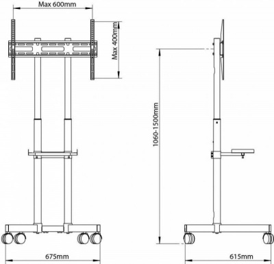 ��������� ��� ���������� Arm Media PT-STAND-7 ������ 32"-80" ����.50�� ��������� �������������