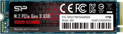 Твердотельный накопитель 1Tb SSD Silicon Power P34A80 (SP001TBP34A80M28)