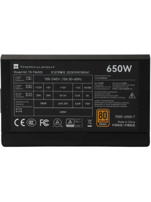 ���� ������� 650W Thermalright TR-TB650S Power Supply 650W 80+ Bronze