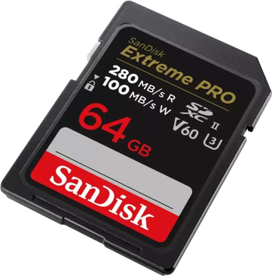 ����� ������ SanDisk Extreme PRO 64GB V60 UHS-II SD Card. ����: �����-�������