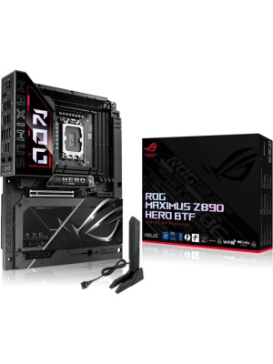 ����������� ����� ASUS ROG MAXIMUS Z890 HERO BTF, LGA1851, Z890, 4*DDR5, 4*SATA, 6*M.2, 8*USB 3.2, Type-C, 2*PCIx16, 1*PCIx1,  2*Thunderbolt 4, HDM, ATX; 90MB1KG0-M0EAY0