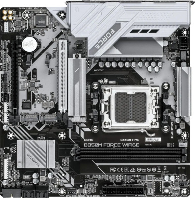 ����������� ����� Gigabyte B850M FORCE WIFI6E (rev. 1.1) , Socket AM5, AMD B850, mATX, Ret


