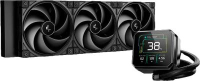 ������� �������� ���������� Deepcool Spartacus 360 Soc-AM5/AM4/1200/1700/1851 4-pin LCD, ������, Ret (R-SPT360-BKDSMP-G-1)