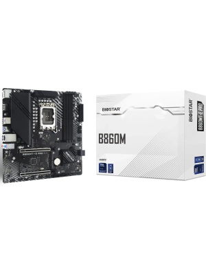 ����������� ����� Biostar B860MT-E PRO Soc-1851 Intel B860 4xDDR5 mATX AC`97 8ch(7.1) 2.5Gg RAID+HDMI+DP