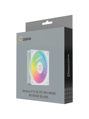 ���������� ��� ������� Ocypus Gamma F12 Elite WH ARGB REVERSE BLADE, 120x120x25mm, 4-PIN PWM, 600-1800 RPM, 26 DBA MAX, HYDRO BEARING