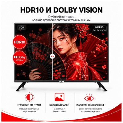 ��������� AKAI 43" ��������� Q-LED AKAI TA43BQ900 /UHD/SBER �����/