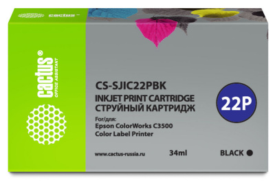 �������� �������� Cactus CS-SJIC22PBK ������ (34��) ��� Epson ColorWorks C3500