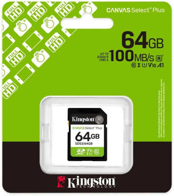 ���� ����� SDXC 64GB Kingston SDS3/64GB Canvas Select Plus w/o adapter