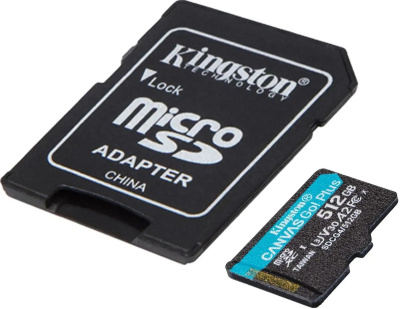 ���� ����� microSDXC 512GB Kingston SDCG4/512GB Canvas Go! Plus V10 A2 + adapter