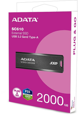 SSD ������� ���� USB 3.2 2TB BLACK SC610-2000G-CBK/RD ADATA