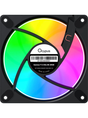 �������� ������������ (3 ��) Ocypus Gamma F12 Elite BK ARGB 3 IN 1, 120x120x25mm, 4-PIN PWM, 600-1800 RPM, 26 DBA MAX, HYDRO BEARING