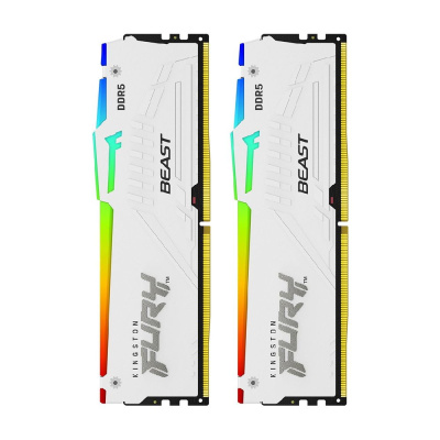 ������ ����������� Kingston 32GB 5200MT/s DDR5 CL40 DIMM (Kit of 2) FURY Beast White RGB XMP (KF552C40BWAK2-32)