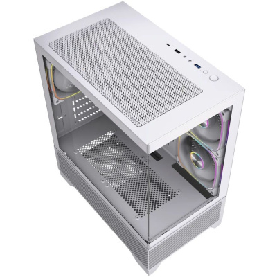 ������ Powercase Vision Micro M4W, Tempered Glass, Type-C, 3x 120mm ARGB PWM Fan, �����, mATX  (CVMM4W-A3)