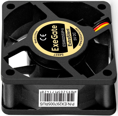 Exegate EX297005RUS ���������� 5� DC ExeGate ExtraSilent ES06025S3P-5 (60x60x25 ��, Sleeve bearing (��������� ����������), 3pin, 2300RMP, 18dBA)
