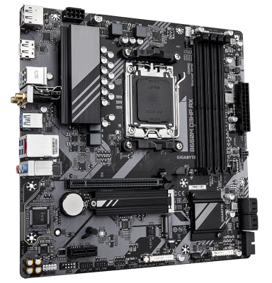 ����������� ����� Gigabyte B650M D3HP AX SocketAM5 AMD B650 4xDDR5 mATX AC`97 8ch(7.1) 2.5Gg RAID+HDMI+DP