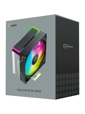 ����� ��� ���������� Ocypus Delta A40 SE BK ARGB (190W, 4-pin PWM, 147mm, Al/Cu, 4x6mm, ARGB, 1x120mm, 60CFM, 31dBA, 1800RPM, S: 1851/1700/1200/115X, AM5/AM4, black)