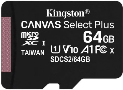 ���� ����� microSDXC 64GB Kingston SDCS3/64GB Canvas Select Plus V10 A1 + adapter