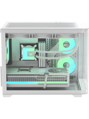 ������ Formula V Line Crystal U2M Floe White, MATX, TYPE-C*1, USB3.0*1, Curved Glass, SIDE 2x FLOE ARGB, REAR 1x FLOE ARGB