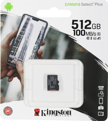 ���� ����� microSDXC 512GB Kingston SDCS3/512GBSP Canvas Select Plus w/o adapter