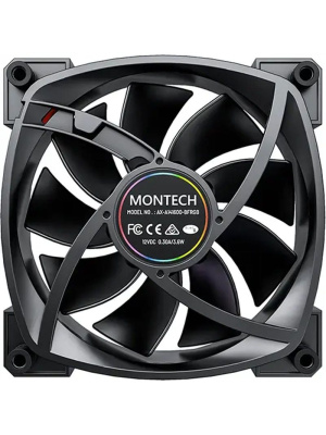 ���������� Montech RX120 PWM Reverse Black / 120mm, 4pin PWM, 3pin ARGB, 800-1600RPM, 59.0CFM, 27.0dBA, Rifle bearing / RX120B