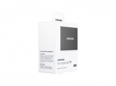 ������� ������� ���� 1Tb SSD Samsung T7, PCIe USB3.2/Type-C Titan Grey Retail (MU-PC1T0T/WW)