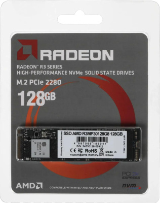 ���������� SSD AMD PCIe 3.0 x4 128GB R3MP30128G8 Radeon M.2 2280