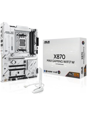 ����������� ����� ASUS X870 MAX GAMING WIFI7 W, AM5, X870, 4*DDR5,  4*SATA, 3*M.2, 4*USB 3.2, 4*USB 2.0, 2*Type-C, 5*PCIx16, HDMI, ATX; 90MB1LZ0-M0EAY0