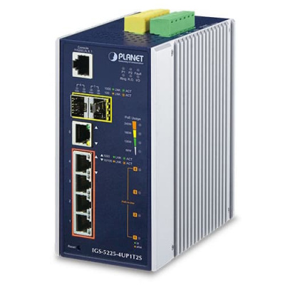 ������������ ���������� PLANET IP30 IGS-5225-4UP1T2S L2 + 4-�������� 10/100 / 1000T 802.3bt PoE + 1-�������� 10/100 / 1000T + 2-�������� ����������� ���������� 100 / 1000X SFP